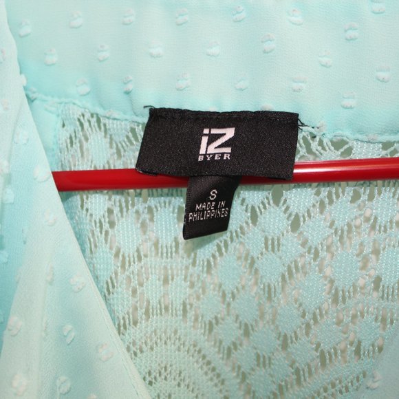 💙 iZ Byer Turquoise Sleeveless Blouse Size Small - Picture 4 of 5